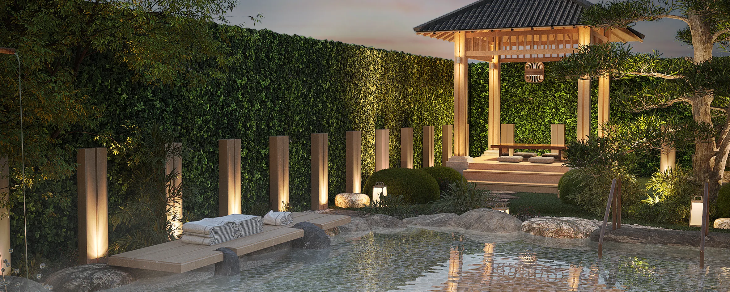 Onsen clubhouse & Yamaki park